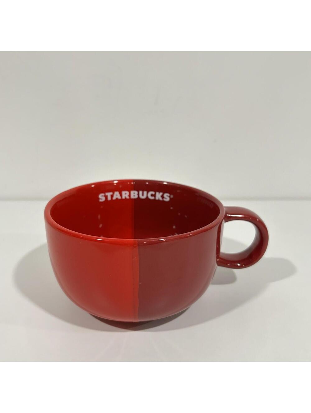 Starbucks Ceramic 16 Oz Split-Tone Red Soup Bowl Or Coffee Mug 2021